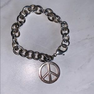 REAL Tiffany & Co. Silver Peace Charm Bracelet